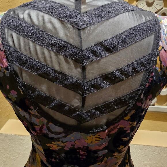 Free People S 4 Crushed Velvet Dark Romantic Dress Witchy Goth Dark Academia - Picture 11 of 16